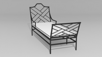 Chinese Chippendale Chaise Lounge