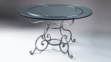 Baroque Polished Steel Dining Table Base