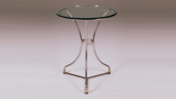 French Polished Steel Cafe Table Base